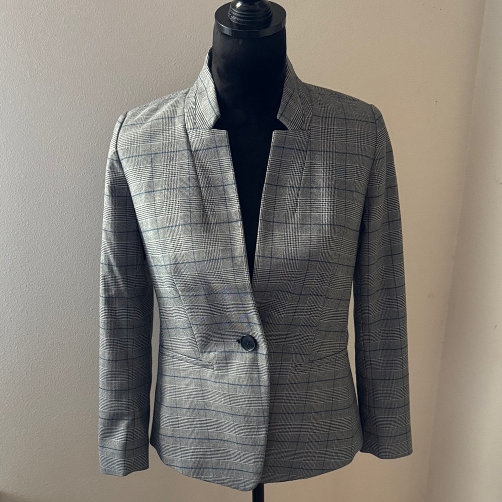 LOFT Petite Plaid single button‎ front Blazer Sz 2P